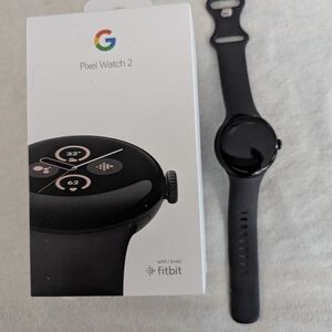 Google Pixel Watch 2 Matte Black Aluminum Case / Obsidian Active Band, Wifi